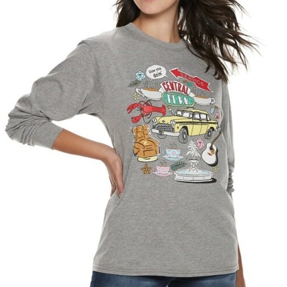 Friends TV Show Graphic Gray Long Sleeve Tee - Picture 2 of 6